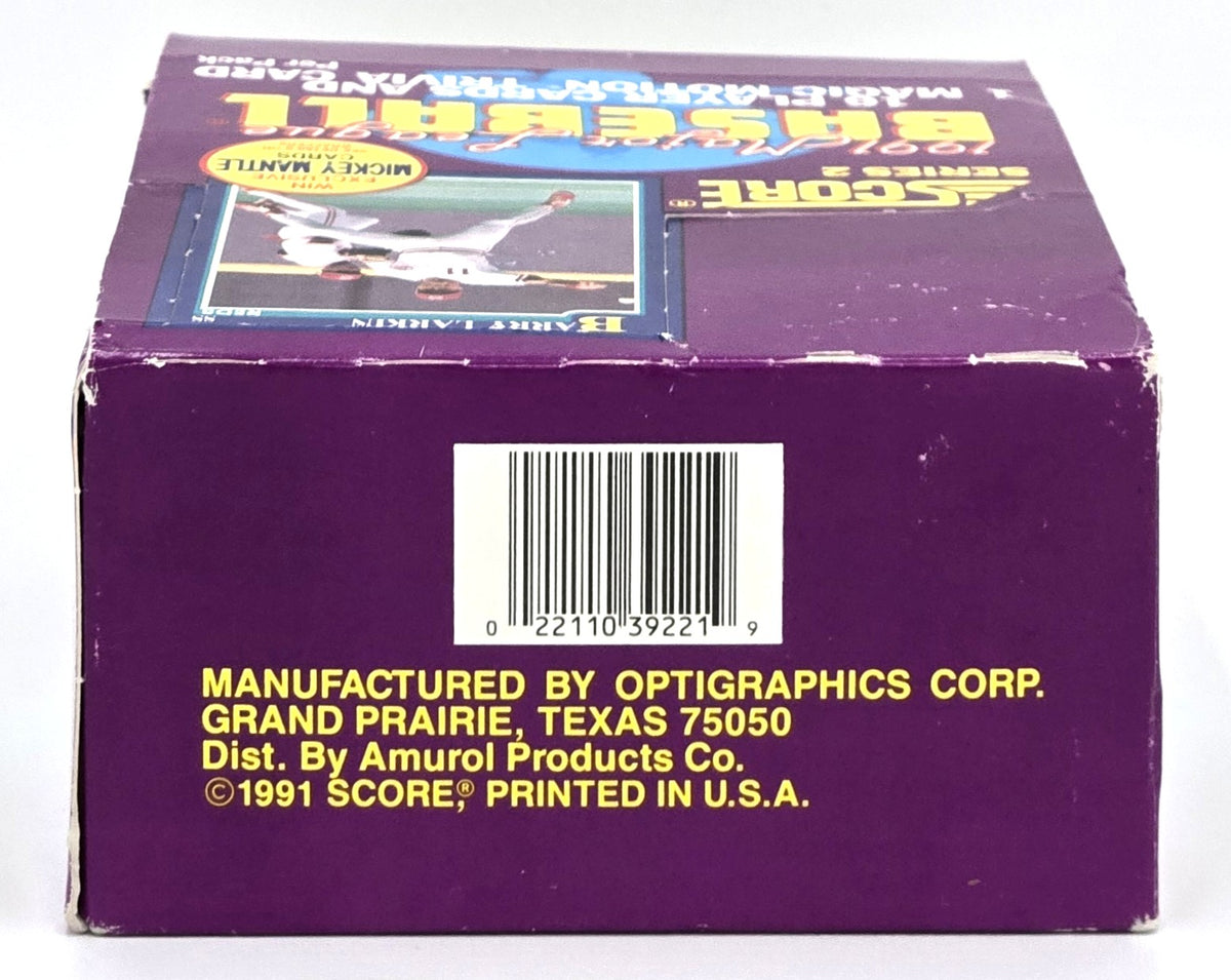 1991 Score MLB Baseball Card Series 2 Wax Box (36 Packs)