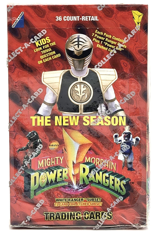 1994 Collect-A-Card Mighty Morphin' Power Rangers White Ranger Subset Retail Box (36 Packs) Sealed