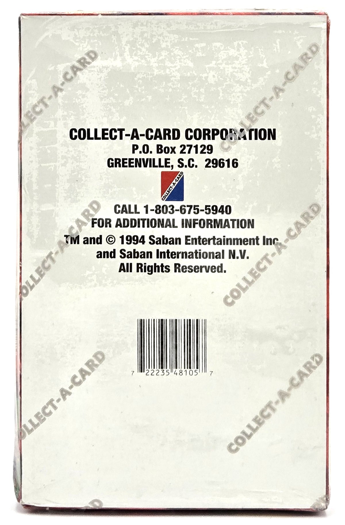 1994 Collect-A-Card Mighty Morphin' Power Rangers White Ranger Subset Retail Box (36 Packs) Sealed