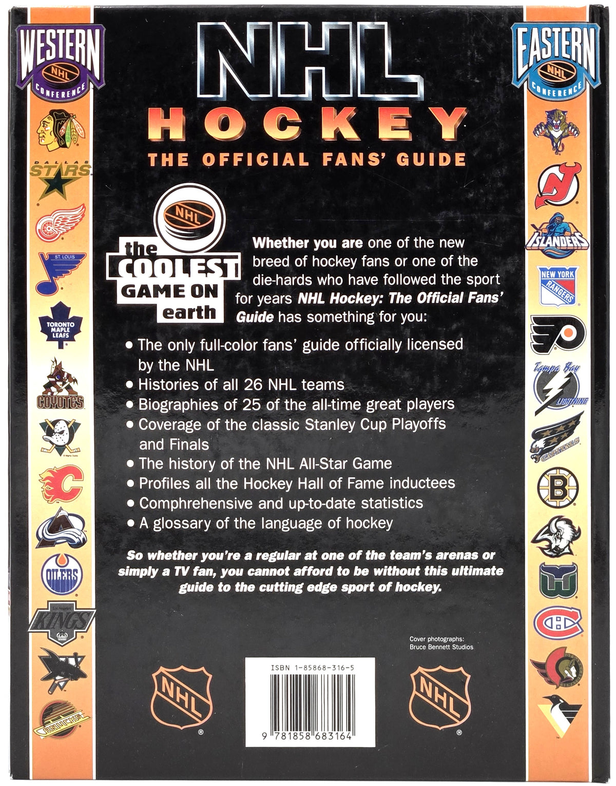 1997 NHL Hockey: The Official Fans' Guide by John MacKinnon Vintage Hardcover Book VG/EX Condition