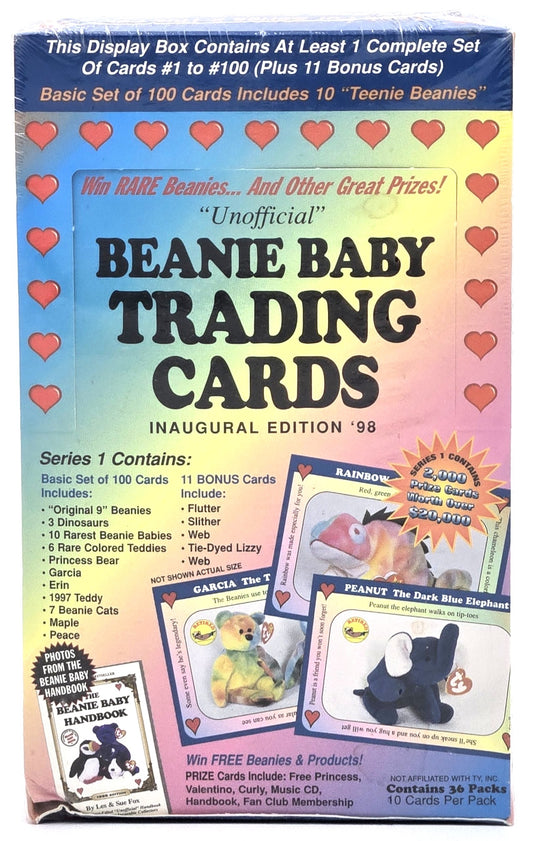 1998 "Unofficial" Beanie Baby Trading Cards Inaugural Edition Wax Box (36 Packs) Sealed, Rare