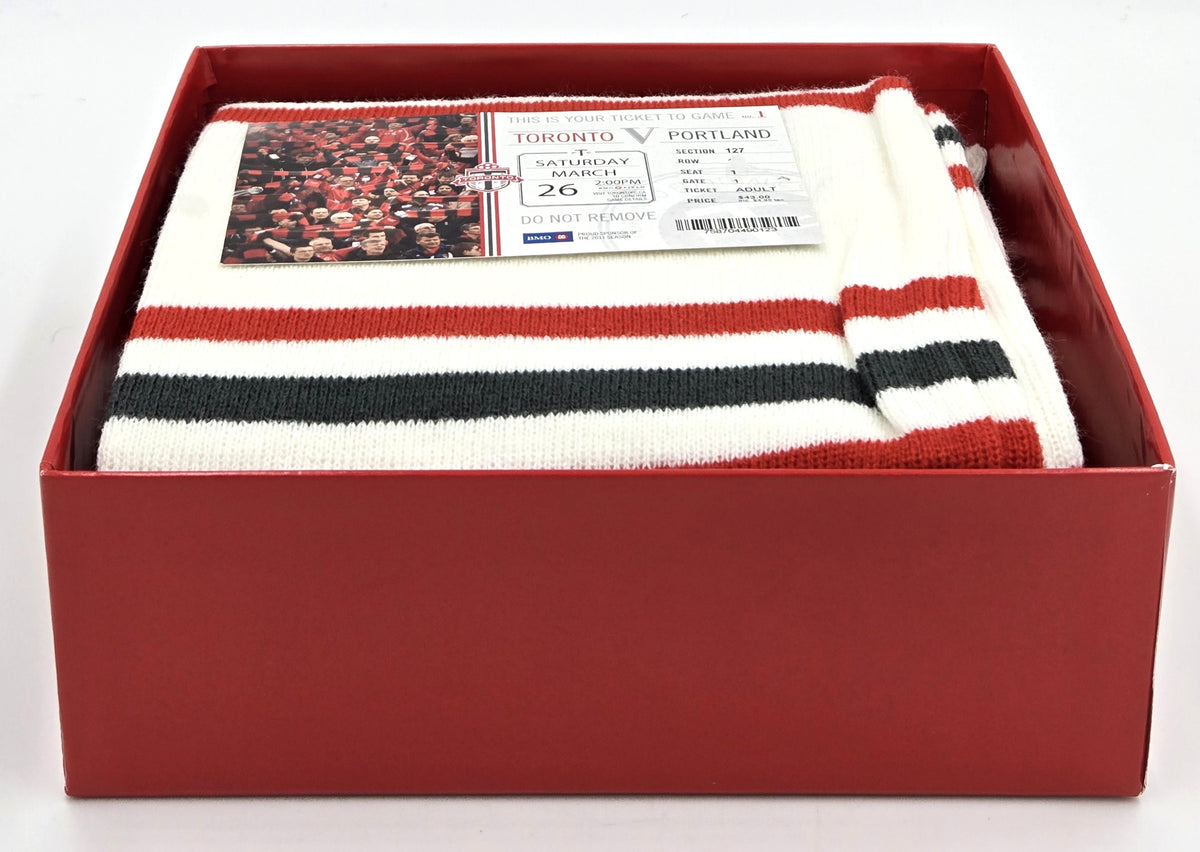 2011 Toronto Football Club Season Five Season Tickets Gift Scarf Set in Box (2 Scarves, 2 Tickets)