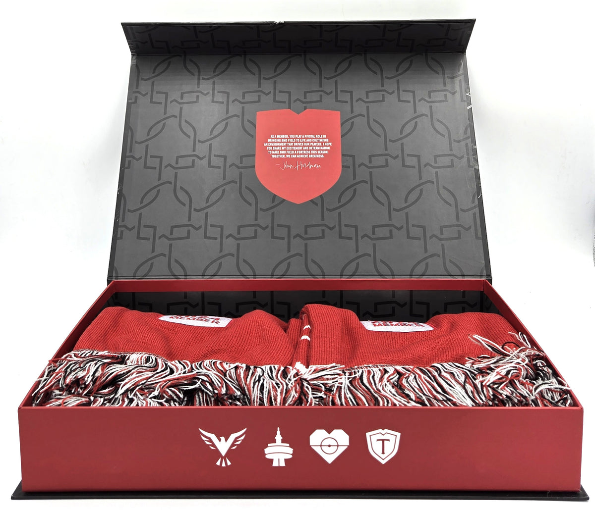 Official Toronto FC 2024 Season Ticket Member Gift Scarf Set in Collector's Box (2 Scarves)