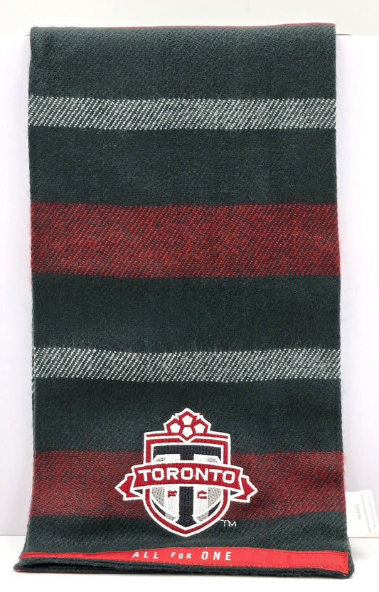 Official Toronto FC "All For One" Gray Striped Scarf (70 in.) TFC Soccer