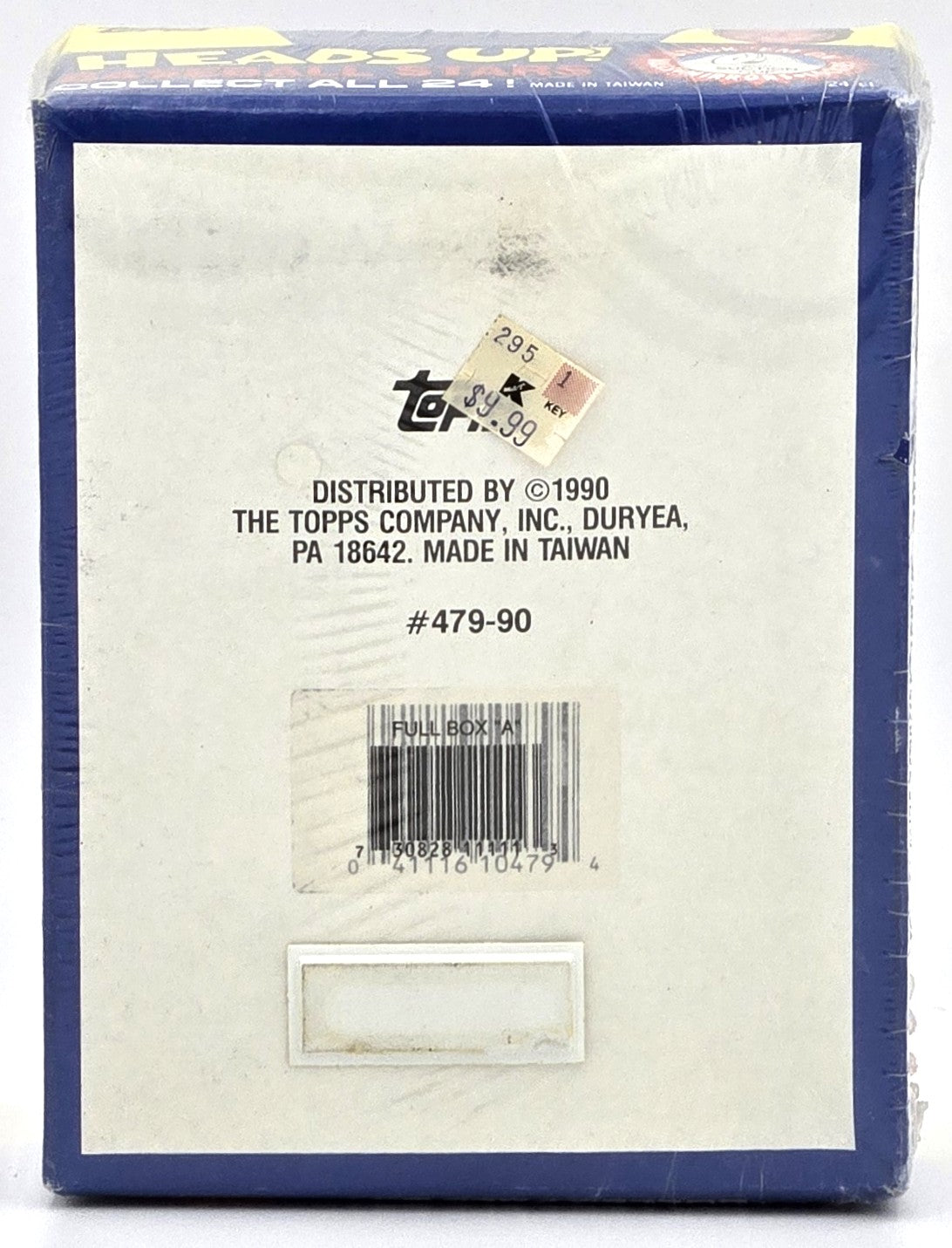 1990 Topps Heads Up! Baseball Stars Pin-Up Card Wax Box (24 Packs)
