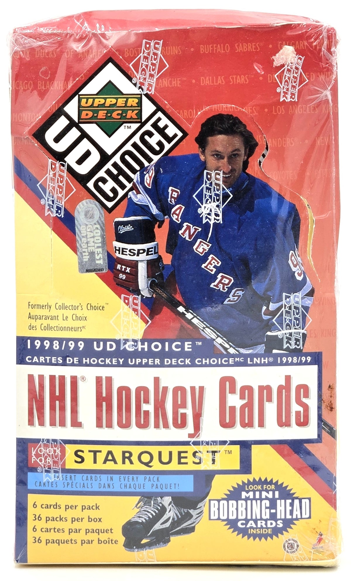 1998/99 Upper Deck Choice NHL Hockey Card Wax (36 Packs) Sealed Chase StarQuest Gold (Some Box Wear)