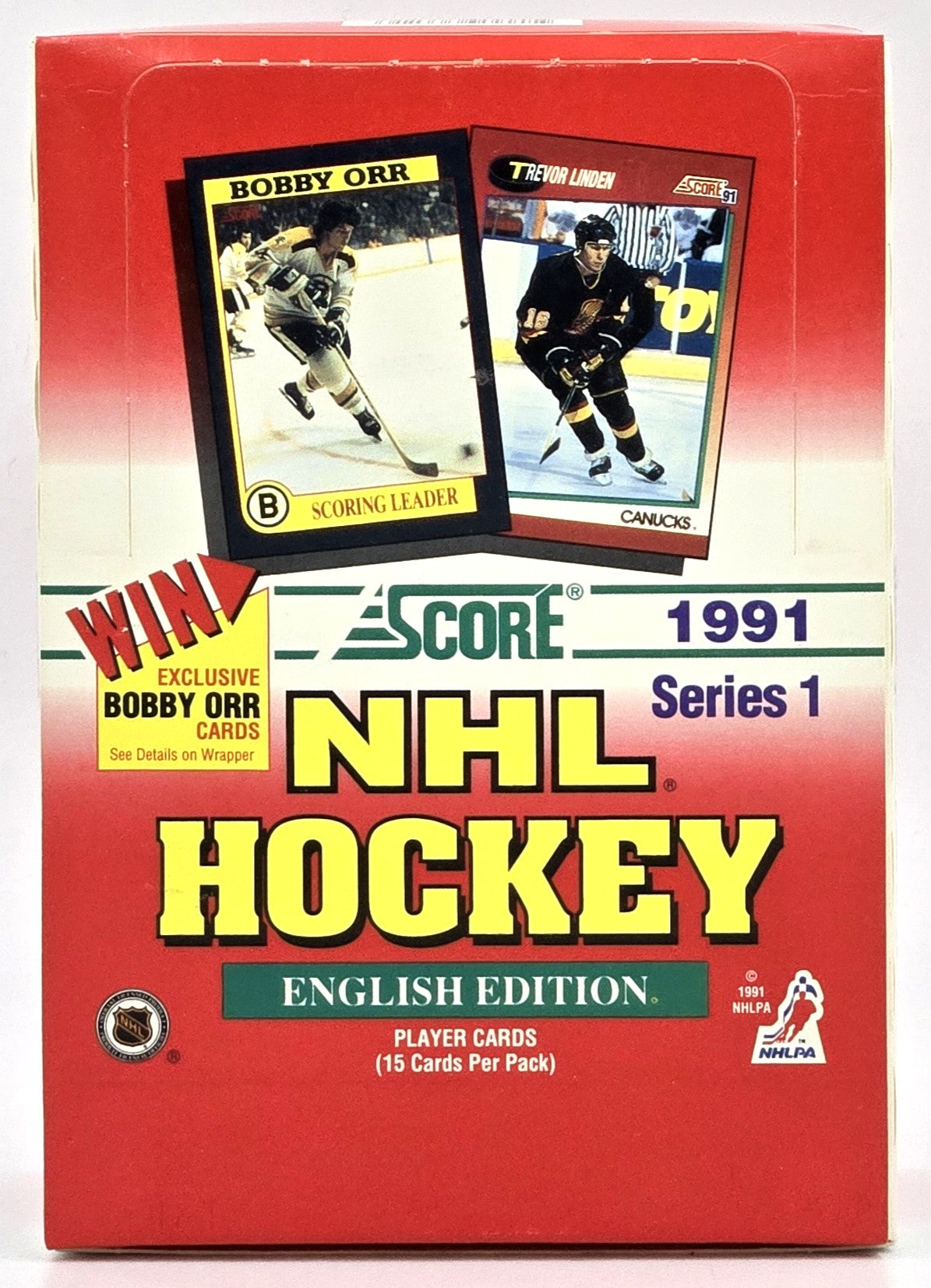 1991 Score NHL Hockey Series 1 Card Wax Box (36 Packs) English Edition Possible Bobby Orr Autograph