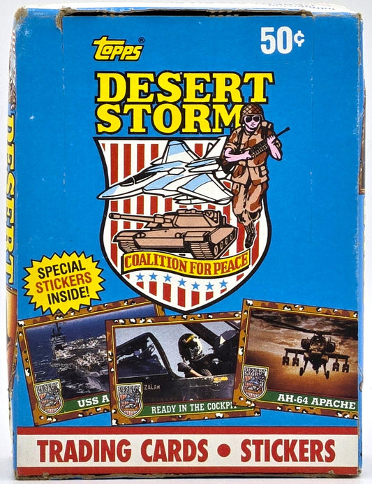 1991 Topps Desert Storm Coalition for Peace Trading Card Wax Box (36 Packs) George Bush