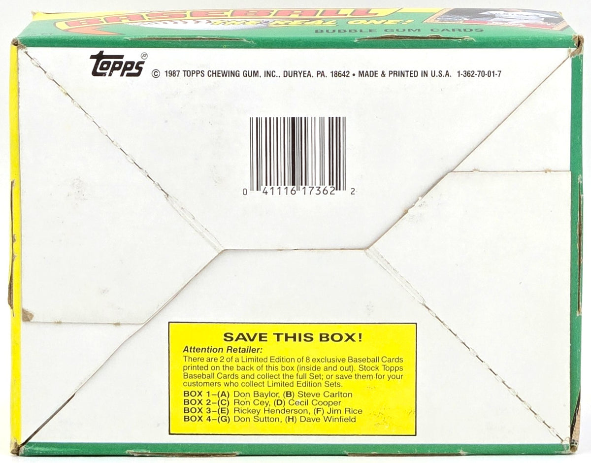 1987 Topps MLB Baseball Wax Box (36 Packs) Possible Bo Jackson, Barry Bonds Rookie