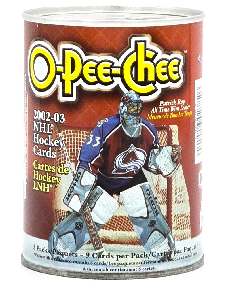 2002/03 OPC O-Pee-Chee NHL Hockey Card Collectible Can (5 Packs) Possible Zetterberg Rookie