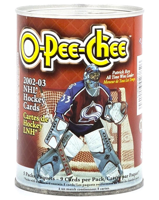 2002/03 OPC O-Pee-Chee NHL Hockey Card Collectible Can (5 Packs) Possible Zetterberg Rookie