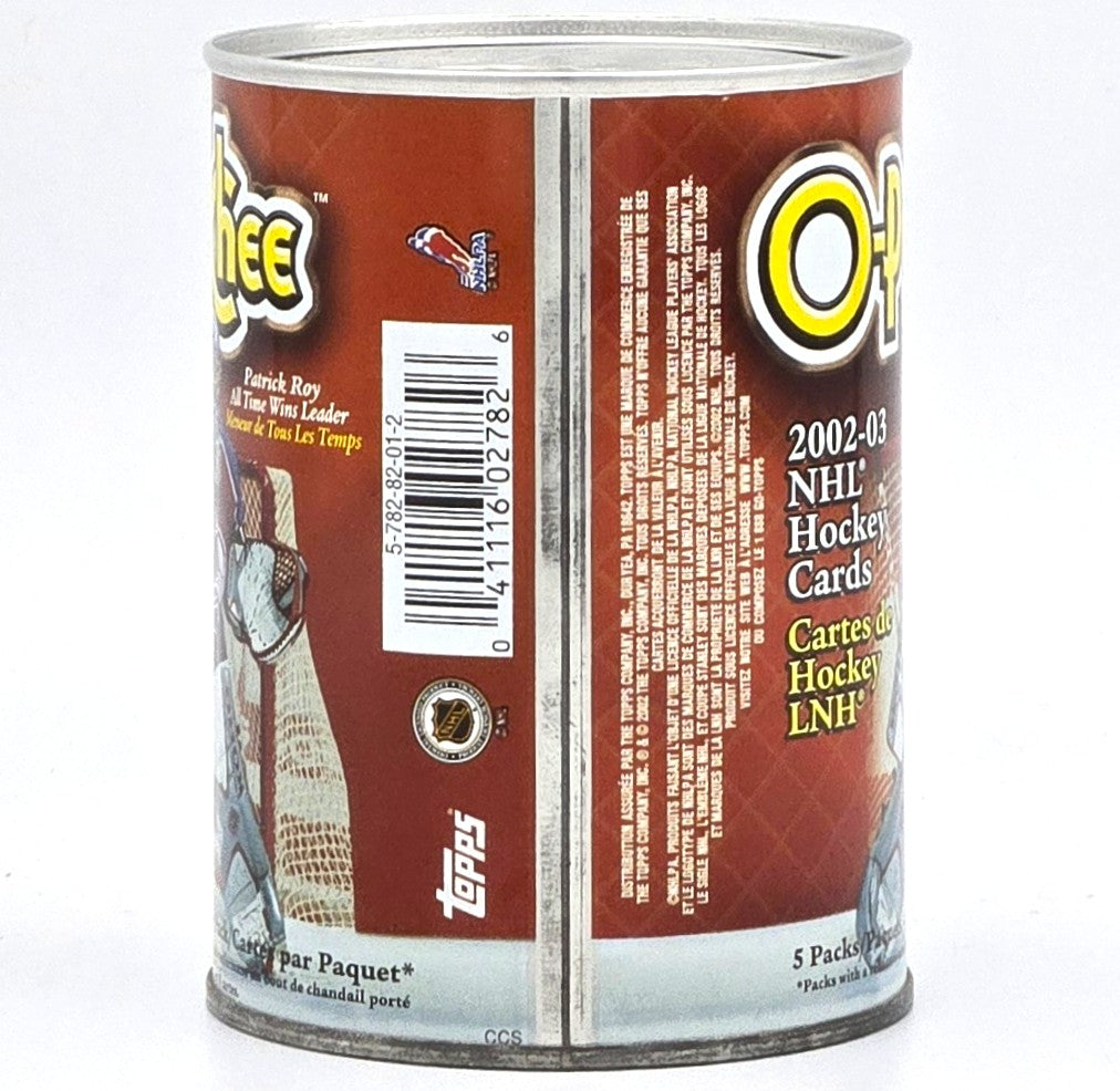 2002/03 OPC O-Pee-Chee NHL Hockey Card Collectible Can (5 Packs) Possible Zetterberg Rookie