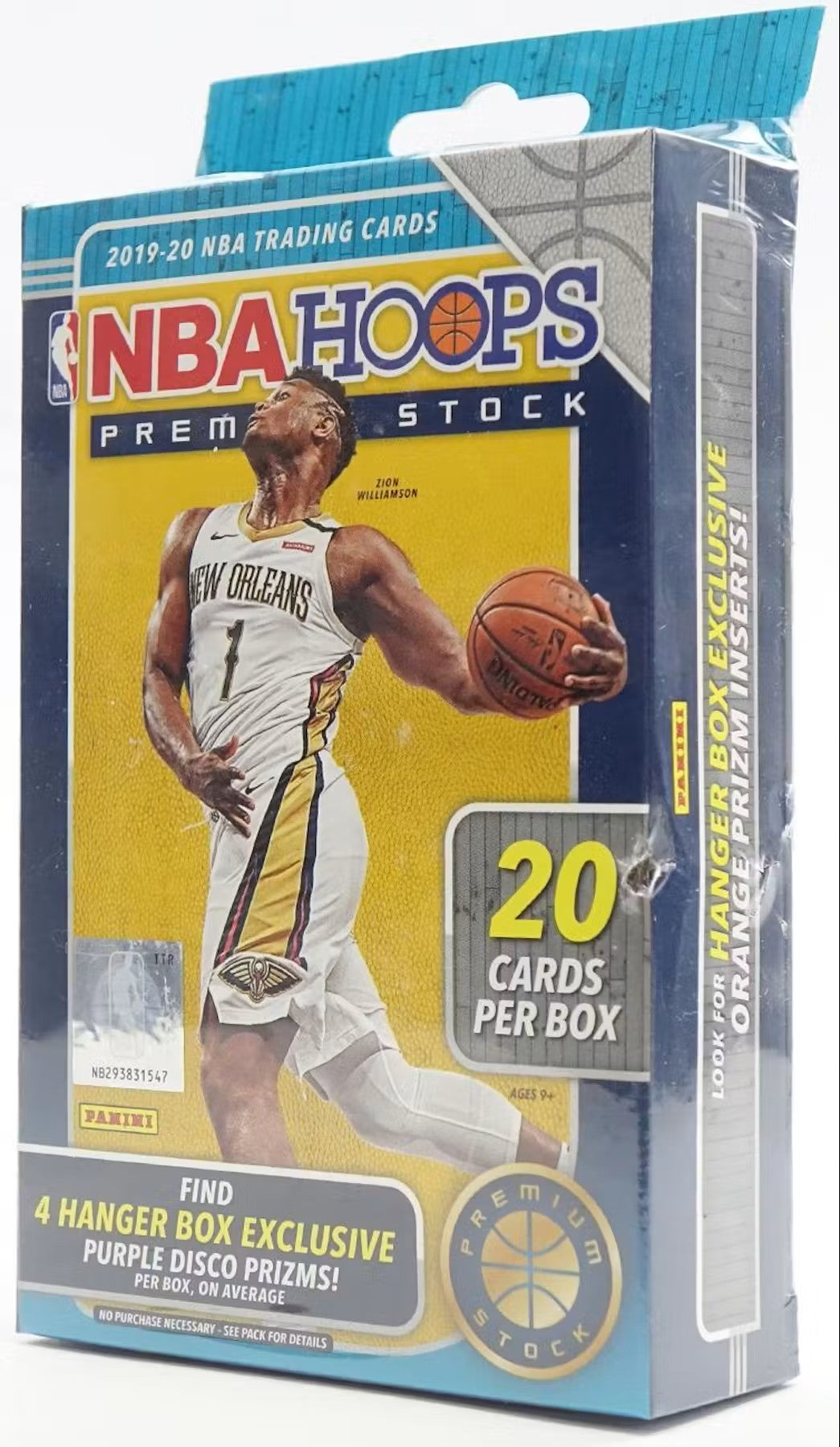 2019/20 Panini NBA Hoops Premium Stock Basketball Hanger Box (20 Cards) Zion,Ja Morant Rookie Year