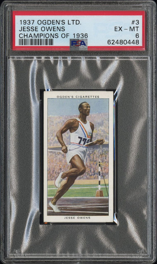 1937 Ogden's Jesse Owens 1936 Olympics Rookie Card PSA 6