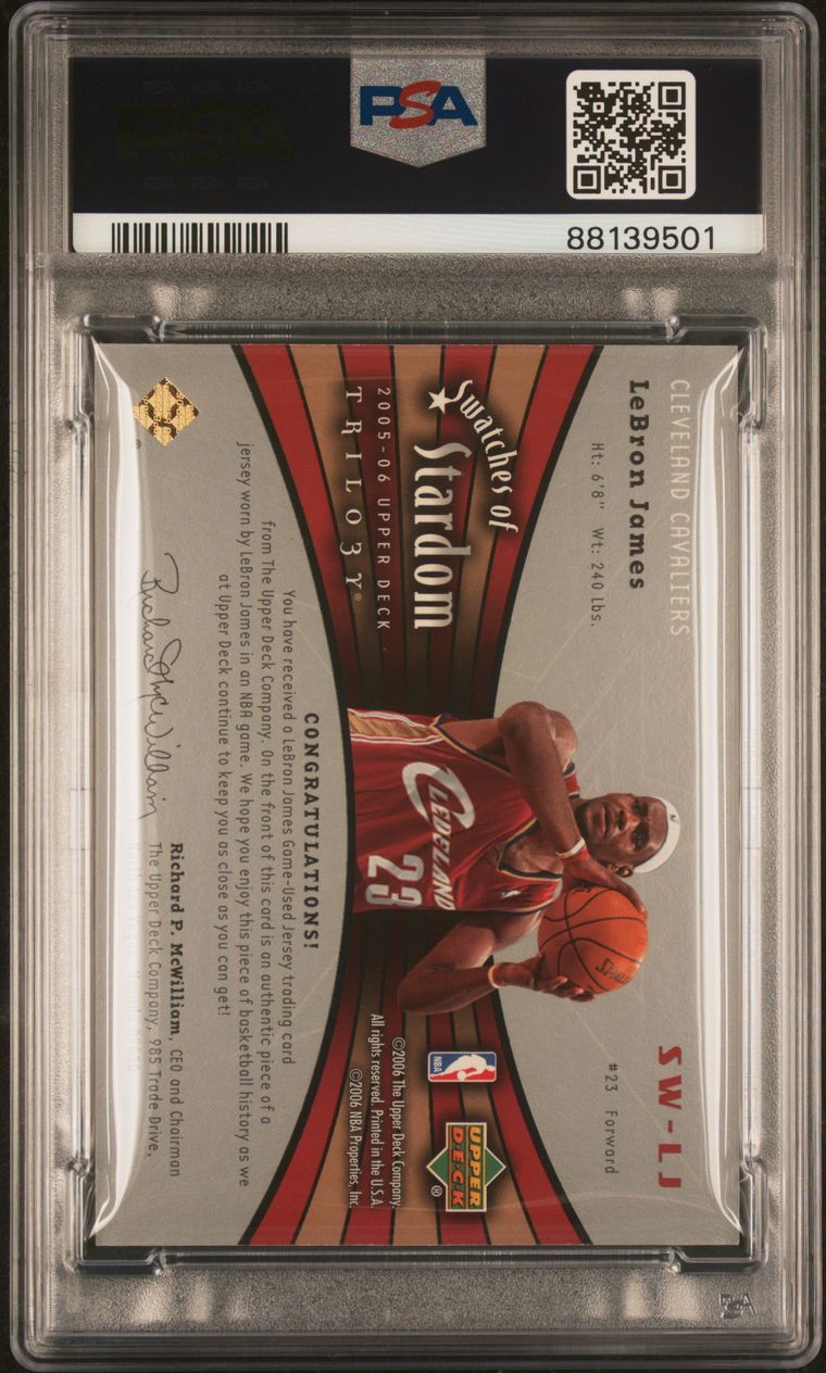 2005 Upper Deck Trilogy Graded Card #SW-LJ PSA 8 Jersey Card Only 50 Made POP 3