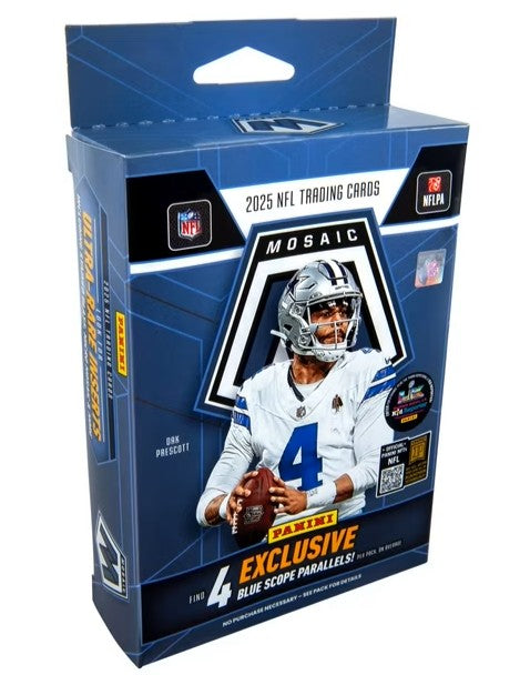 2025 Panini Mosaic NFL Football Card Hanger Box Blue Scope Sealed