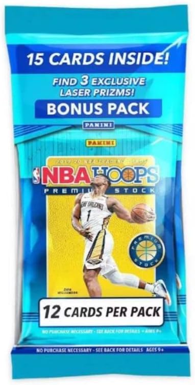 2019/20 Panini NBA Hoops Premium Stock Basketball Cello Pack (15 Cards) Zion, Ja Morant Rookie Year