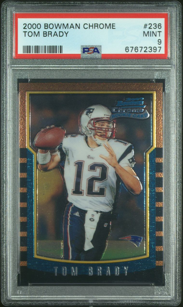 2000 Bowman Chrome Tom Brady Graded Football Rookie Card #236 PSA 9