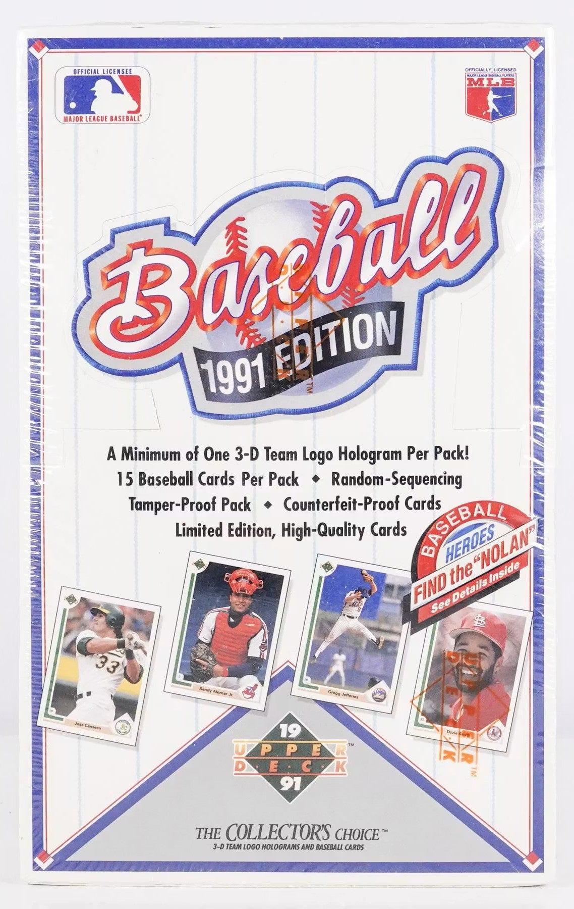 1991 Upper Deck Baseball Card Wax Box (36 Packs) Sealed Possible Michael Jordan Rookie