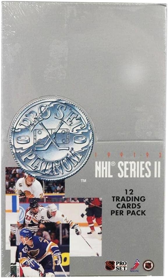 1991/92 Pro Set NHL Platinum Hockey Card Wax Box (36 Packs) Sealed Lidstrom, Hasek Rookie