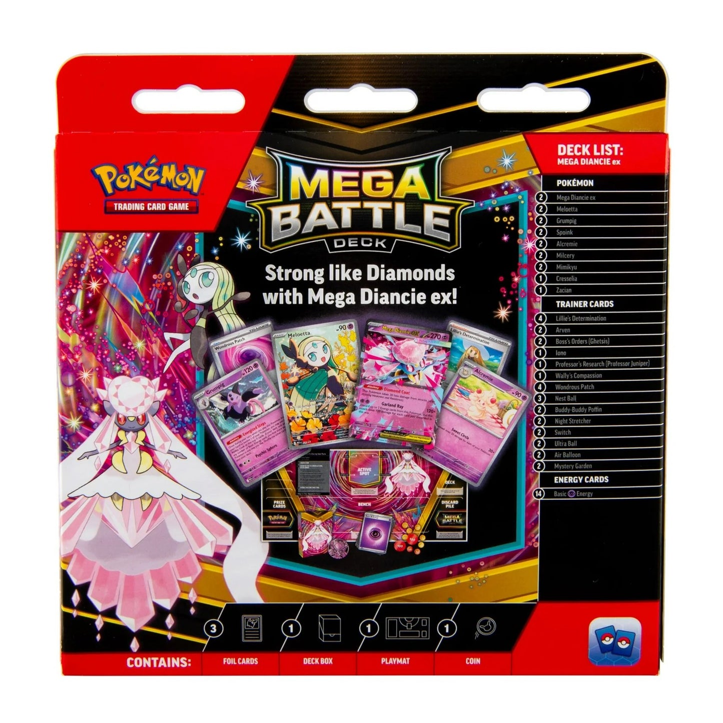2025 Pokemon Mega Diancie EX Mega Battle Deck Trading Card Game Box