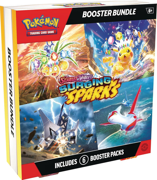 2024 Pokemon Scarlet & Violet Surging Sparks Booster Bundle Trading Card Game Box (6 Packs)