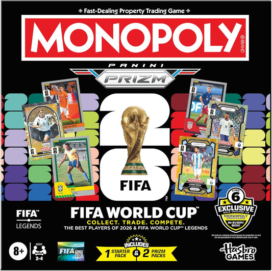 2026 Panini Prizm Hasbro Monopoly FIFA World Cup Soccer Card Board Game in Box