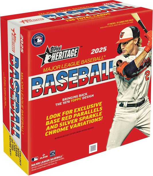 2025 Topps Heritage Baseball Mega Box (17 Packs) Factory Sealed Possible James Wood Rookie