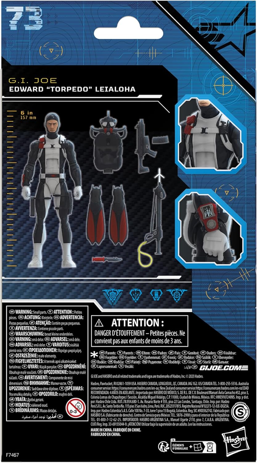 2023 Hasbro G.I. Joe Classified Series Edward "Torpedo" Leialoha Collectible Action Figure