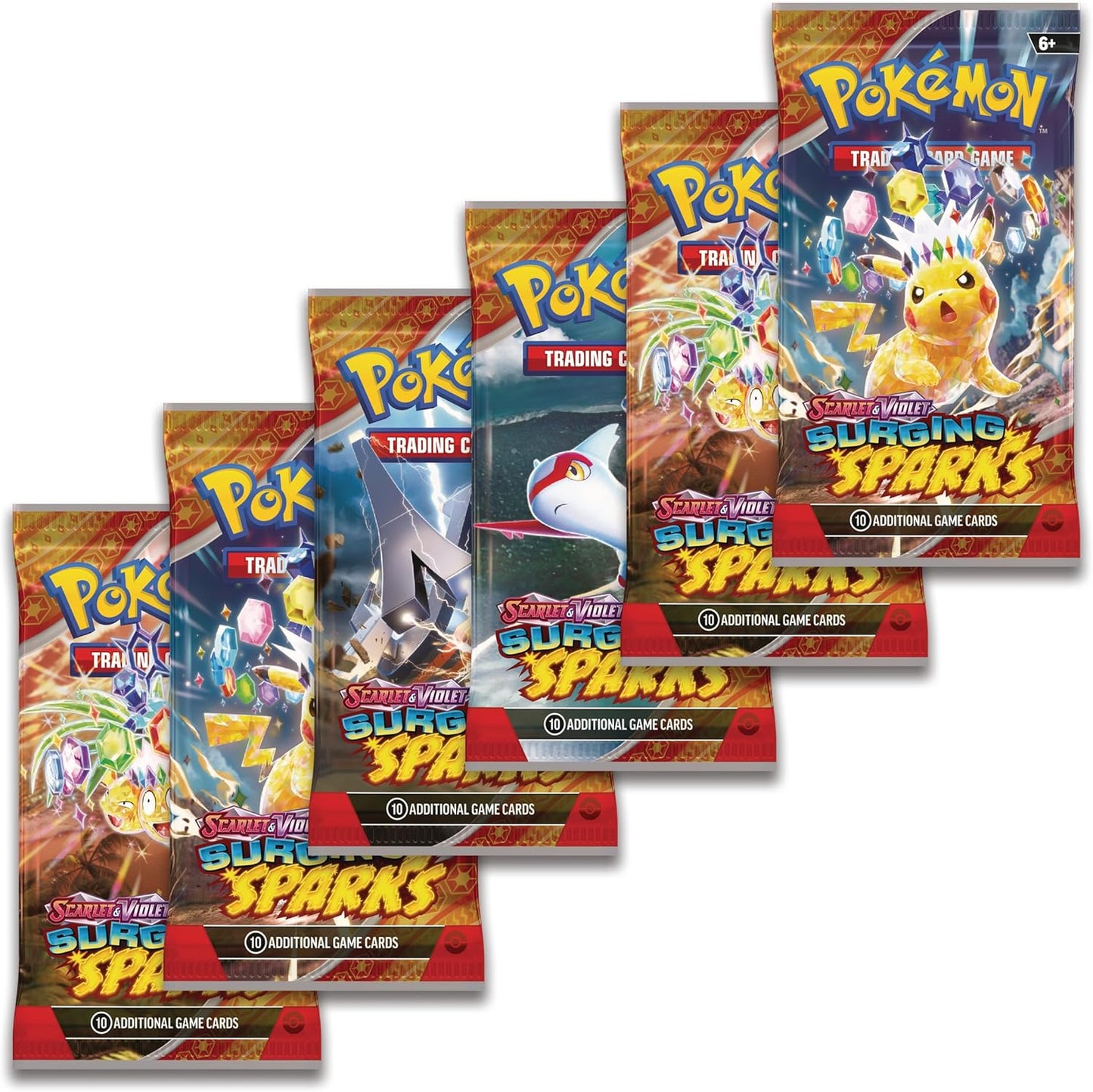 2024 Pokemon Scarlet & Violet Surging Sparks Booster Bundle Trading Card Game Box (6 Packs)
