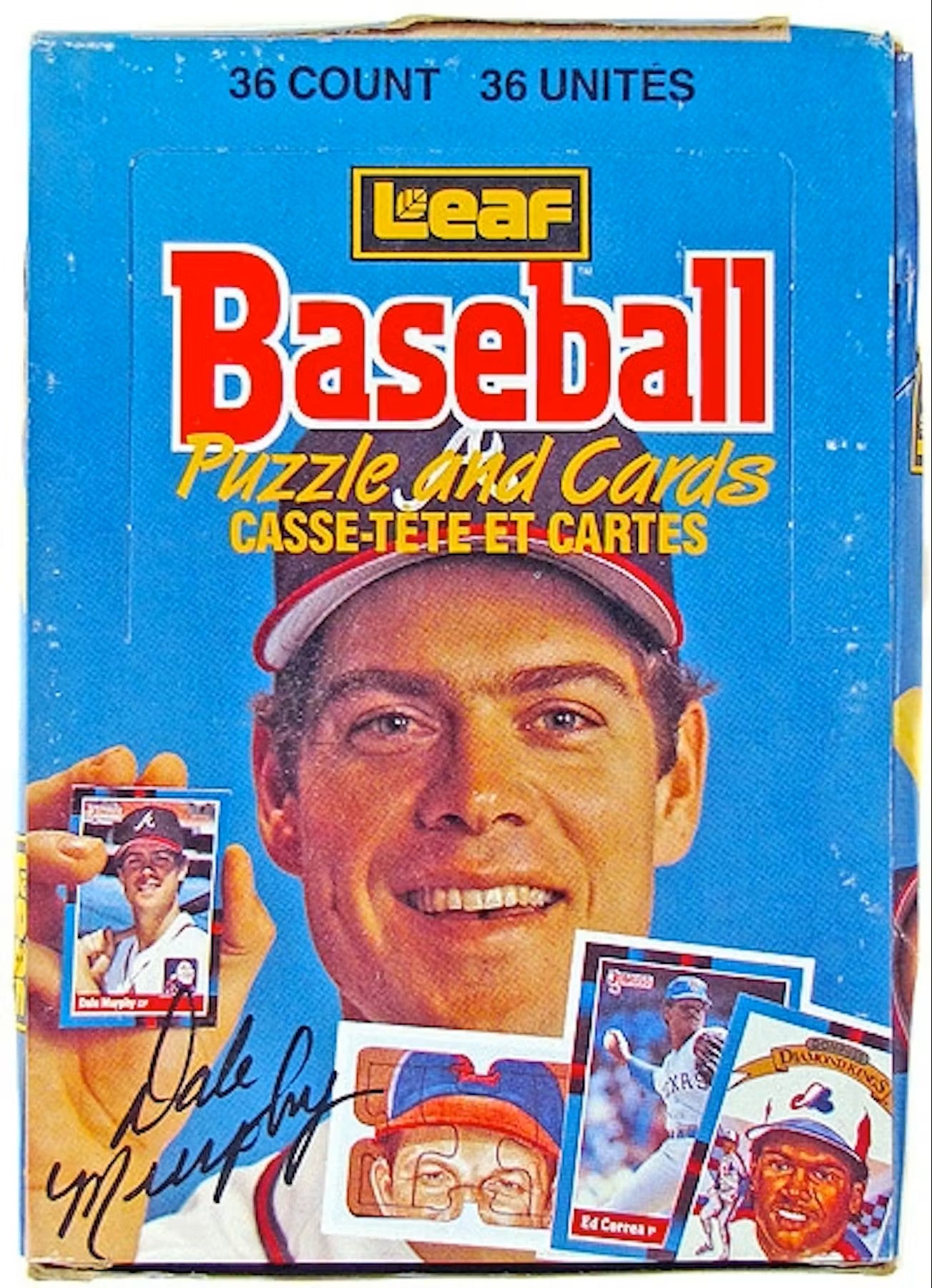 1988 Leaf MLB Baseball Card Wax Box (36 Packs) Rare Made In Canada