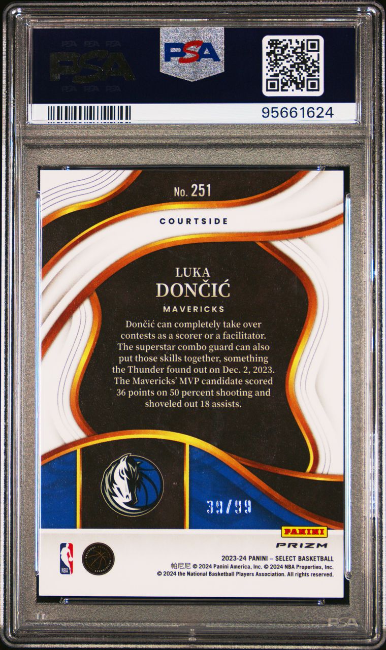 2023 Select Luka Doncic Graded Card #251 Pink Cracked Ice /99 PSA 10