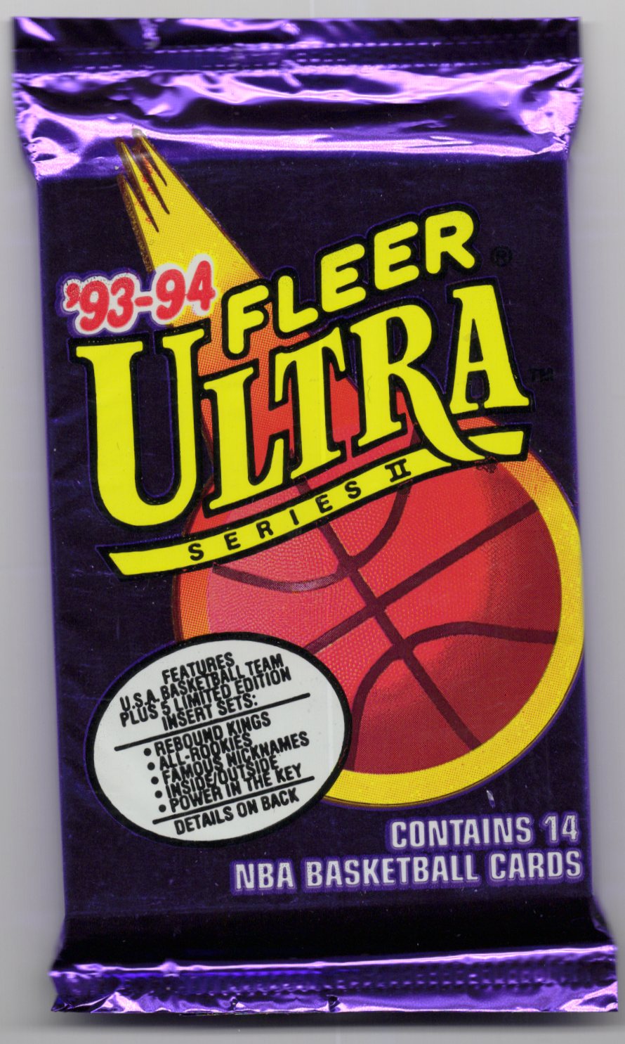 1993/94 Fleer Ultra Series 2 Basketball Card Factory Sealed Wax Pack (14 Cards) Posable Jordan Inserts