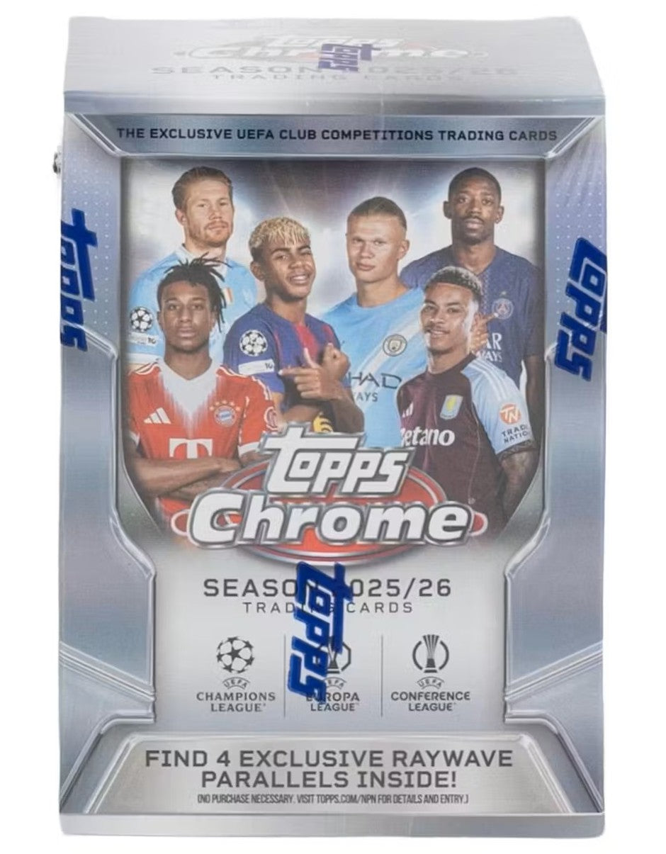2025/26 Topps Chrome UEFA Soccer Card Value Blaster Box (7 Packs)