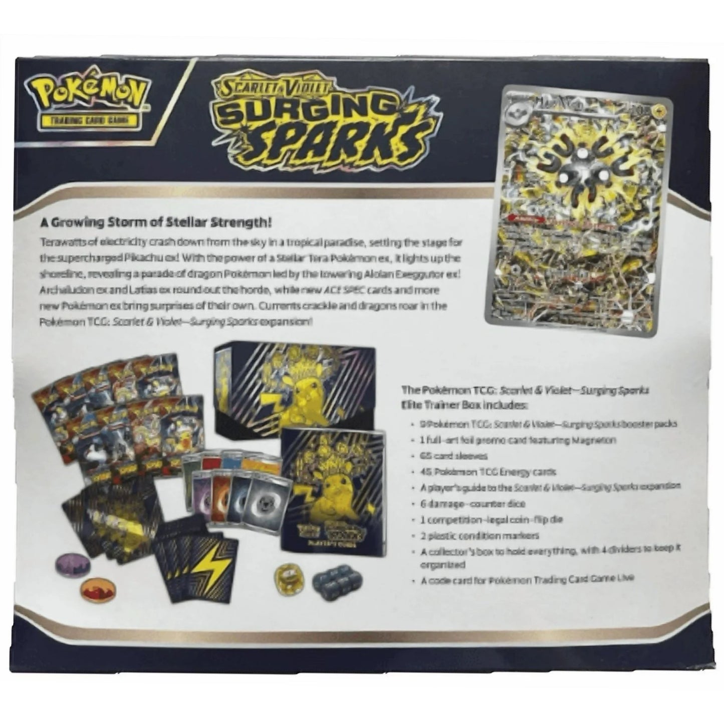 2024 Pokemon Scarlet & Violet Surging Sparks Trading Card Game Elite Trainer Box