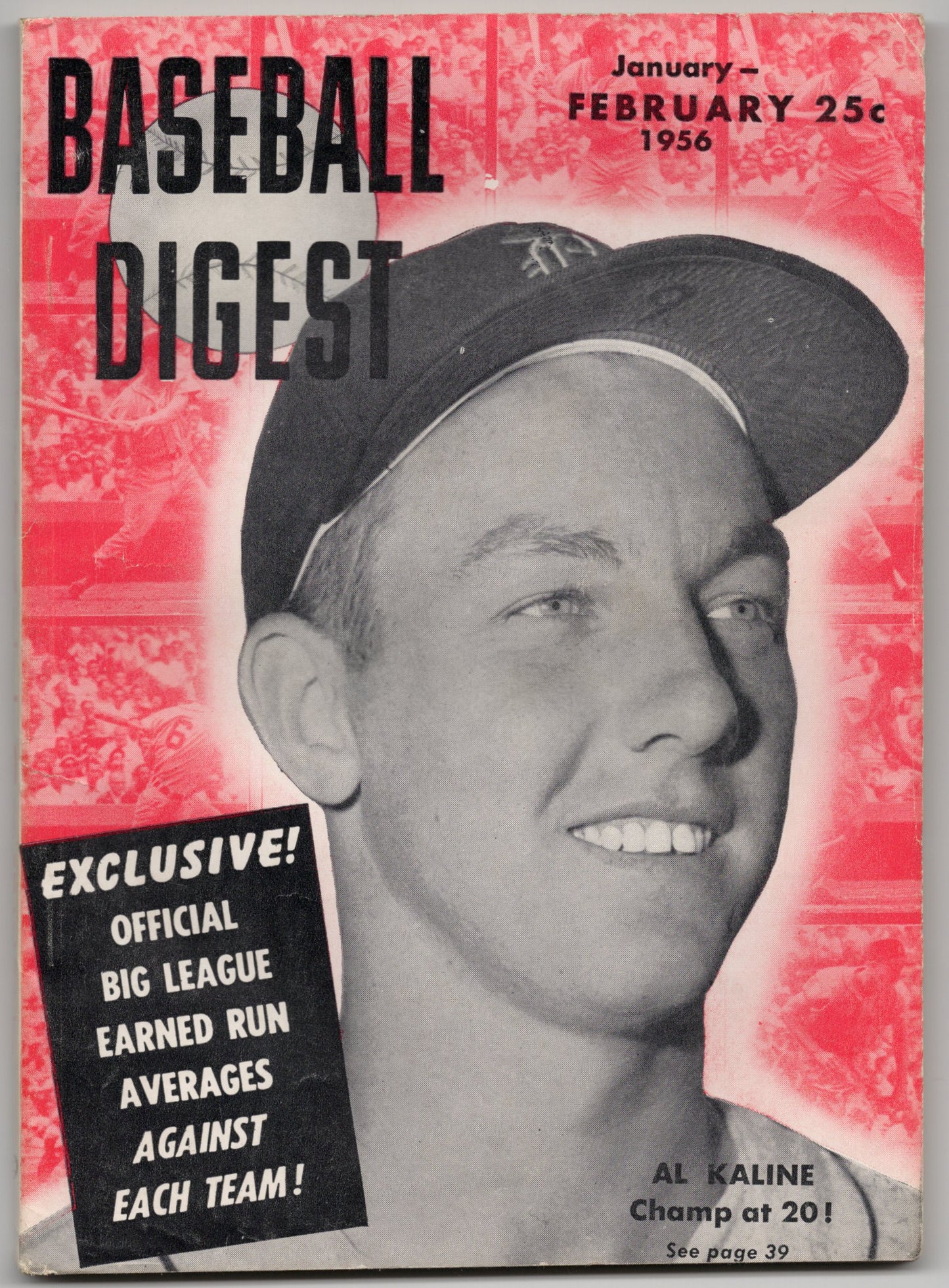 Baseball Digest Vintage Magazine (January February 1956) Al Kaline
