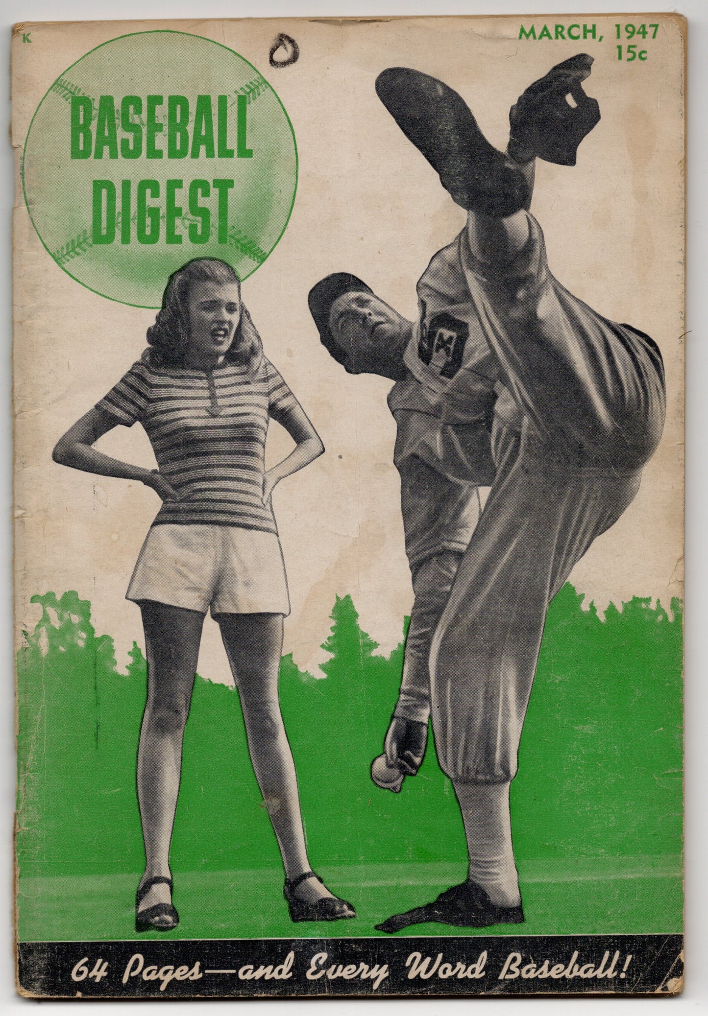Baseball Digest Vintage Magazine (March 1947) Johnny Rigney