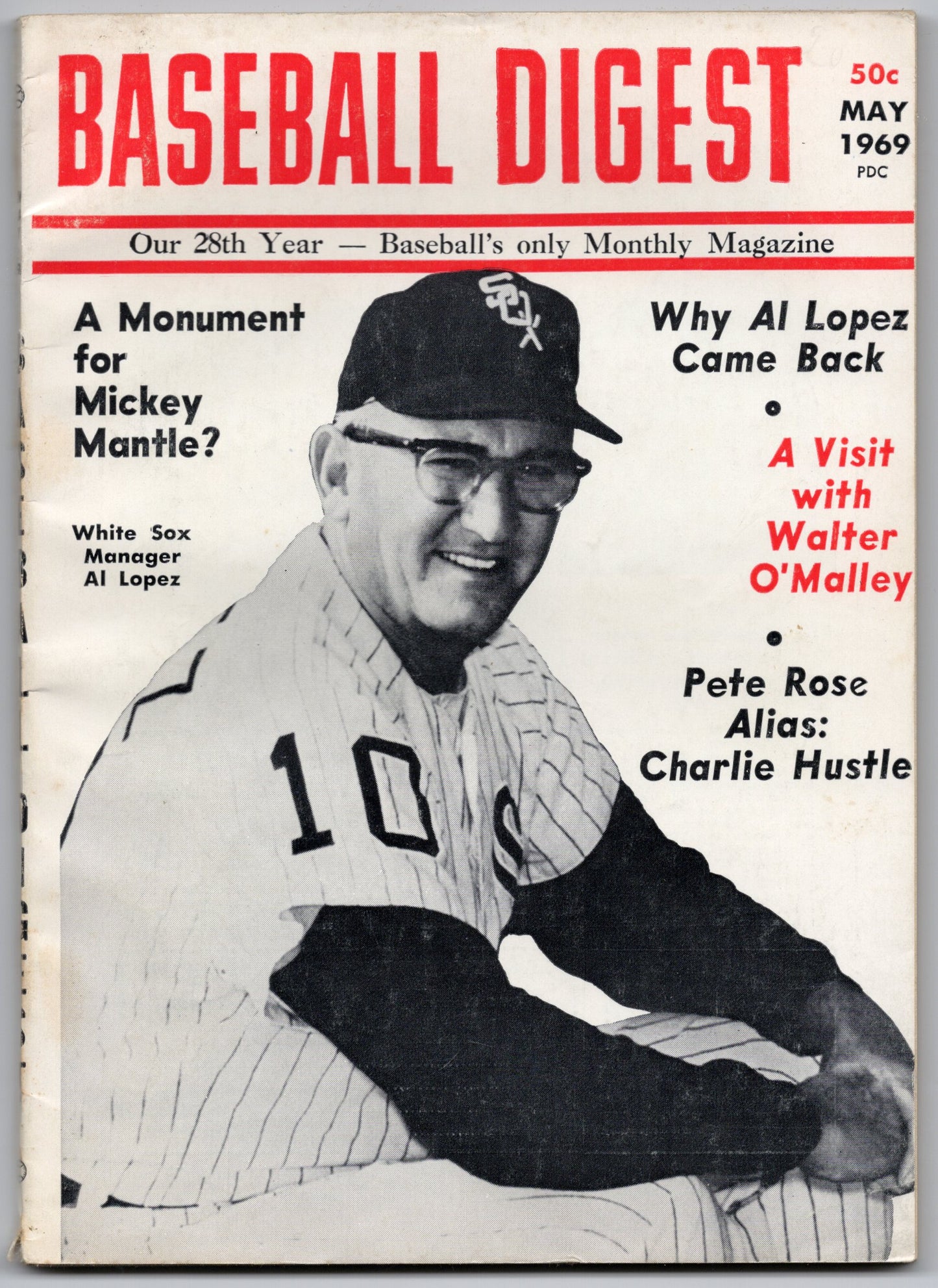 Baseball Digest Vintage Magazine (May 1969) Al Lopez
