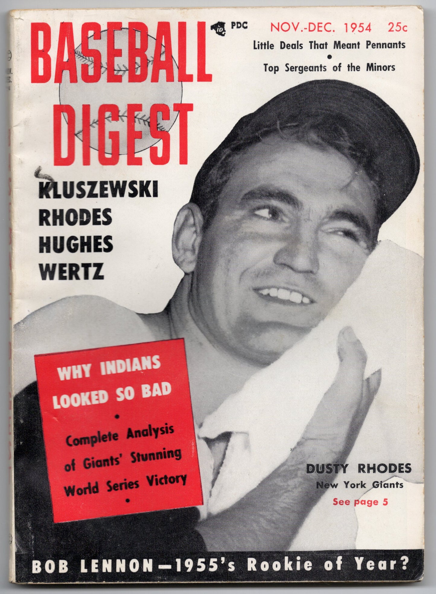 Baseball Digest Vintage Magazine (November December 1954) Dusty Rhodes