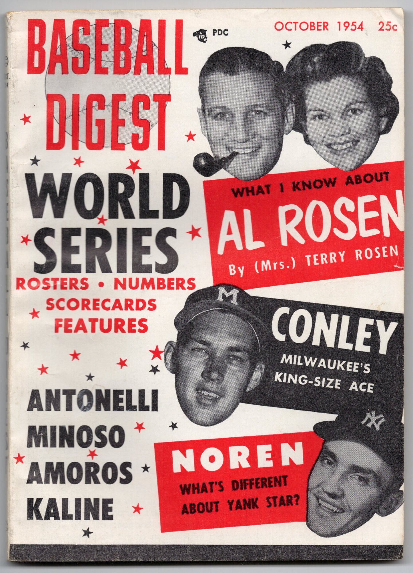 Baseball Digest Vintage Magazine (October 1954) Al Rosen