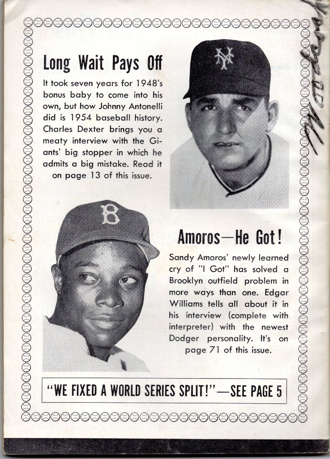 Baseball Digest Vintage Magazine (October 1954) Al Rosen