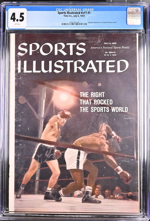 1959 Sports Illustrated Magazine Graded CGC 4.5 Ingemar Johansson vs. Floyd Patterson Newsstand Edition