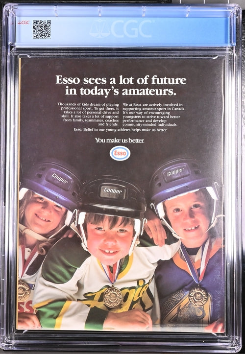 1986 Canucks Magazine #v16 #40 Magazine CGC 9.0 Oilers vs. Canucks Gretzky Point #215 NHL Record POP 1