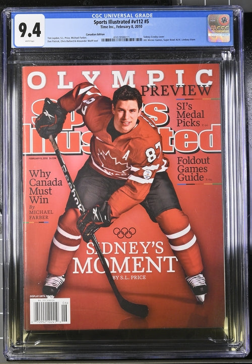 2010 Sports Illustrated Magazine Graded CGC 9.4, Sidney Crosby Newsstand