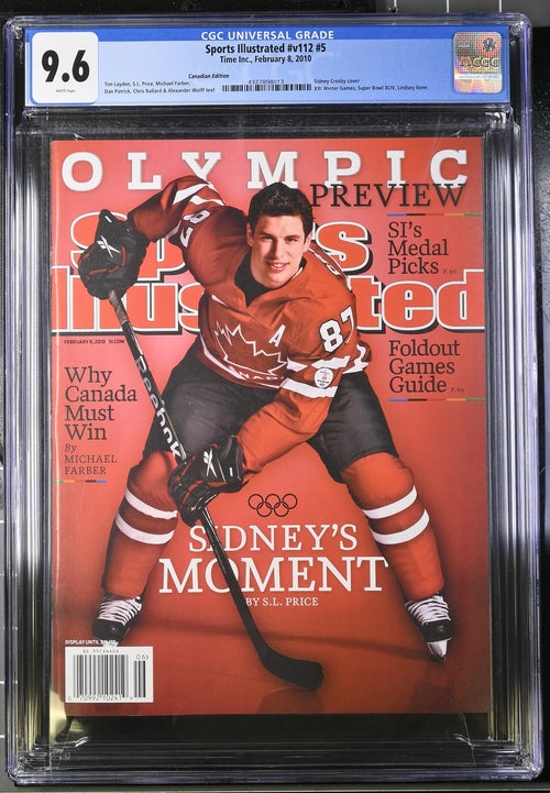 2010 Sports Illustrated Magazine Graded CGC 9.6 Sidney Crosby Cover Rare Newsstand Edition