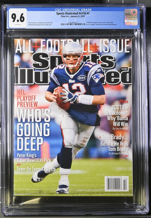 2012 Sports Illustrated Magazine Graded CGC 9.6 Tom Brady Regional Cover Rare Newsstand Edition