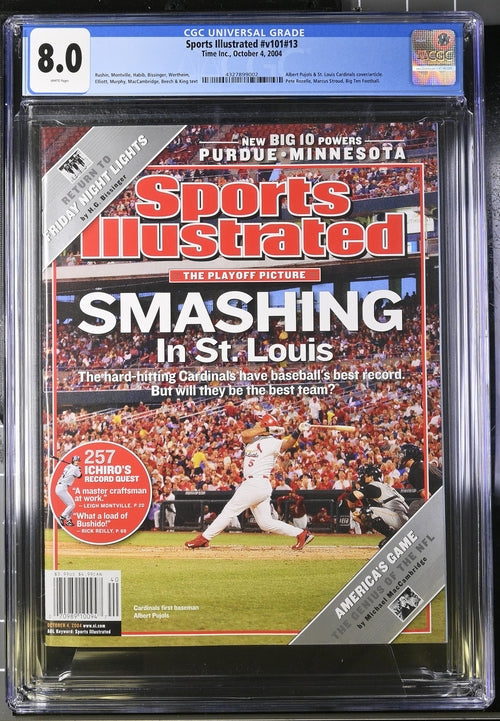 2004 Sports Illustrated Magazine Graded CGC 8.0 1st Albert Pujols Cover Rare Newsstand Edition