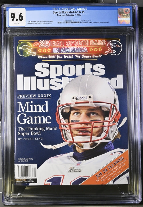 2005 Sports Illustrated Magazine Graded CGC 9.6 Tom Brady Cover Rare Newsstand Edition