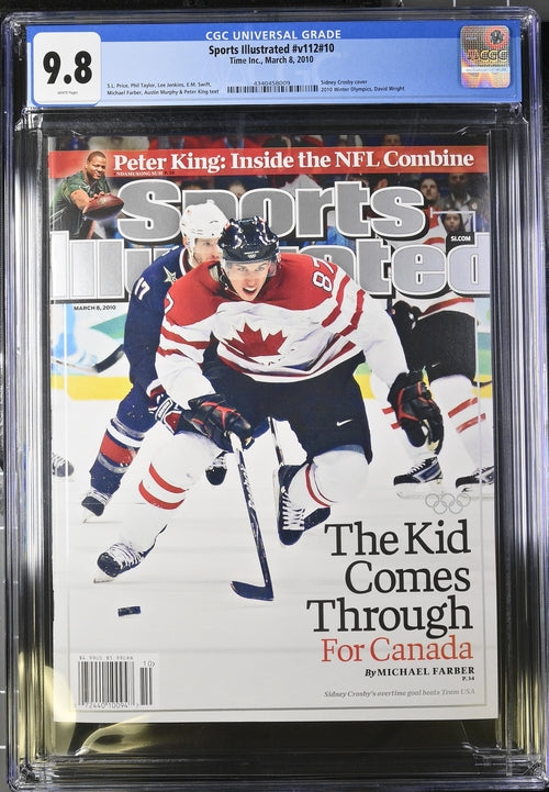 2010 Sports Illustrated Magazine Graded CGC 9.8 Sidney Crosby Newsstand Edition 1st Solo Cover