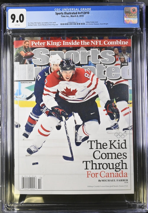 2010 Sports Illustrated #v112 #10 CGC 9.0 Sidney Crosby Cover Newsstand Edition